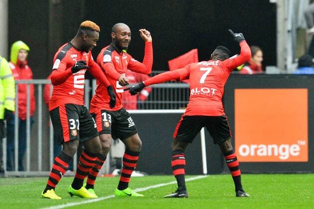 13 Giovanni SIO (ren) - 32 Joris GNAGNON (ren) - FOOTBALL : Stade Rennes vs OGC Nice - Ligue 1 - 12 02 2017 FEP Panoramic 
