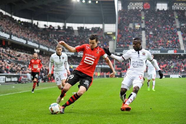 06 JEAN MICHAEL SERI (nice) - 29 ROMAIN DANZE (ren) FOOTBALL : Rennes vs Nice - Ligue 1 - 12 02 2017 FEP 