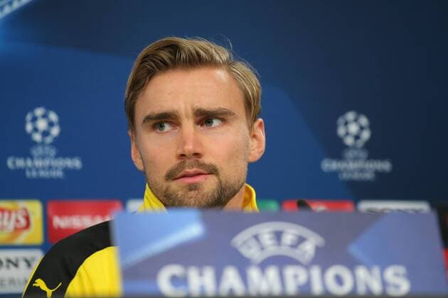 Marcel Schmelzer (Borussia Dortmund 29), Pressekonferenz, Benfica Lissabon - Borussia Dortmund, UEFA Champions League, Achtelfinale, Fussball, 13.02.2017, Lissabon Copyright: xLangerx xEibner-Pressefotox EP_HLR