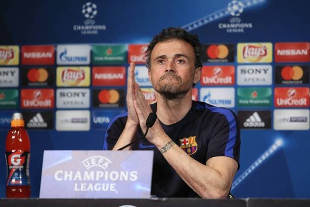 UEFA Champions League 2017, Paris St. Germain - FC Barcelona - , press conference PK Pressekonferenz and training, Luis Enrique, head coah Barcelona, 644 cordon  xx