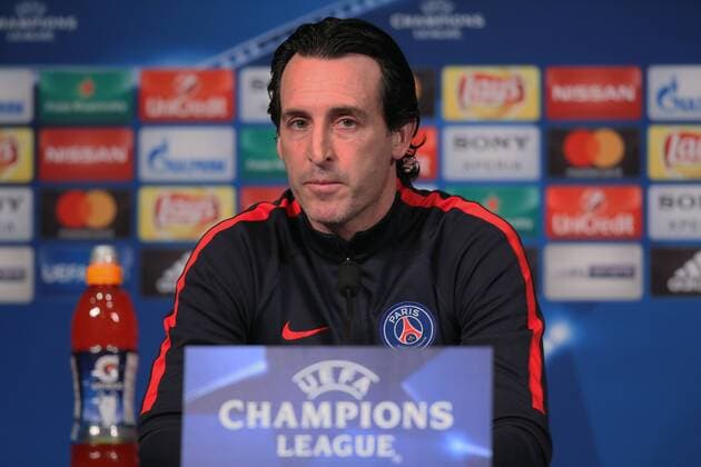UEFA Champions League 2017, Paris St. Germain - FC Barcelona - , press conference PK Pressekonferenz and training, unai emery, head coach psg, 644 cordon,  xx
