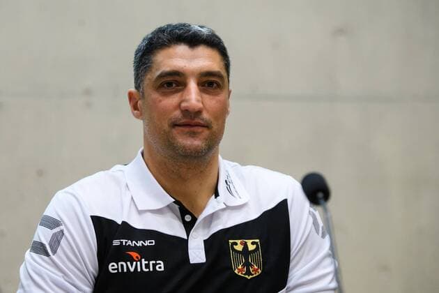 14.02.2017, Max Schmeling Halle, Berlin Volleyball, Vorstellung Bundestrainer Andrea Giani Andrea Giani (Volleyball Bundestrainer Männer Maenner)