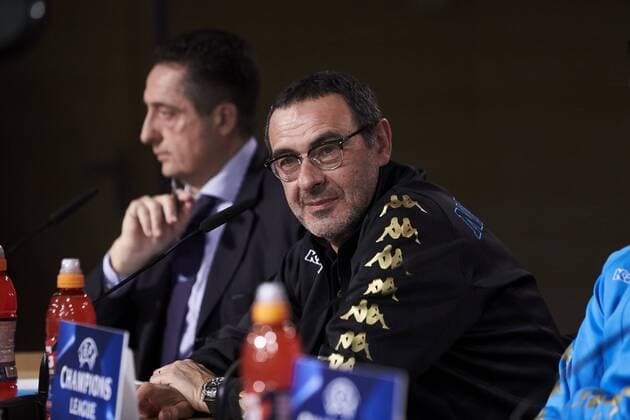 Napoles es coach Maurizio Sarri during the press conference PK Pressekonferenz before Champions League Match between Real Madrid and Napoles at Santiago Bernabeu Stadium in Spain. February 14, 2017.  (2017021452)