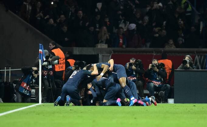 Fußball, CL, Paris St. Germain - FC Barcelona Angel Di Maria ( PSG ) FOOTBALL : Paris Saint Germain vs FC Barcelona - Ligue des Champions - Paris - 14 02 2017 FedericoPestellini Panoramic 