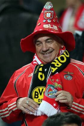 February 14, 2017 - Lisbon, Portugal - A fan during the UEFA Champions League round of 16 first leg football match SL Benfica vs Borussia Dortmund at the Luz stadium in Lisbon Portugal on February 14, 2017. SL Benfica v Borussia Dortmund - UEFA Champions League Round of 16: First Leg  - ZUMAn230 20170214_zaa_n230_417 Copyright: xPedroxFiuzax