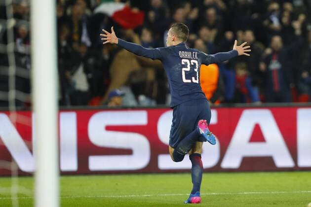 Fußball, CL, Paris St. Germain - FC Barcelona 4:0 Fußball, CL, Paris St. Germain - FC Barcelona Jubel Julian Draxler (PSG) FOOTBALL : PSG vs FC Barcelona - Champions League - 14 02 2017 GwendolineLeGoff 