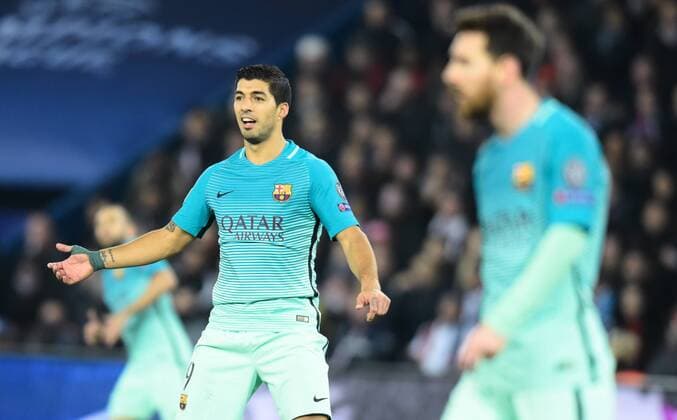 Fußball, CL, Paris St. Germain - FC Barcelona Luis Suarez ( Barcelona ) FOOTBALL : Paris Saint Germain vs FC Barcelona - Champions League - Paris - 14 02 2017 FedericoPestellini 
