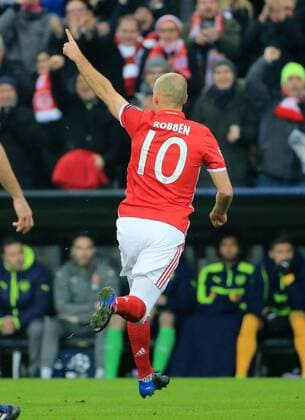 15.02.2017, CL, FC Bayern vs Arsenal, Allianz Arena Muenchen Fussball, im Bild: Arjen Robben (FCB) jubelt zum 1:0
