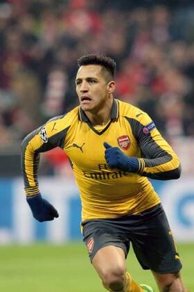 Alexis ( Arsenal FC 7 ) Jubel nach dem 1:1, FC Bayern Muenchen - Arsenal FC, UEFA Champions League, Achtelfinale, Fussball, 15.02.2017, Muenchen Copyright: xLangerx xEibner-Pressefotox EP_HLR