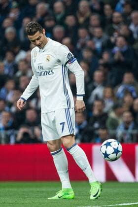 Fußball, CL, Real Madrid - SSC Neapel Cristiano Ronaldo of Real Madrid reacts during the match of Champions League between Real Madrid and SSC Napoli at Santiago Bernabeu Stadium in Madrid, Spain. February 15, 2017.  (20170215025)