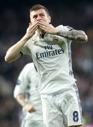 Fußball, CL, Real Madrid - SSC Neapel Real Madrid s Toni Kroos celebrates goal during Champions League 2016 2017 Round of 16 1st leg match. February 15,2017.  (2017021524)