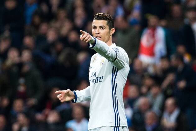 Fußball, CL, Real Madrid - SSC Neapel Cristiano Ronaldo of Real Madrid reacts during the match of Champions League between Real Madrid and SSC Napoli at Santiago Bernabeu Stadium in Madrid, Spain. February 15, 2017.  (20170215062)