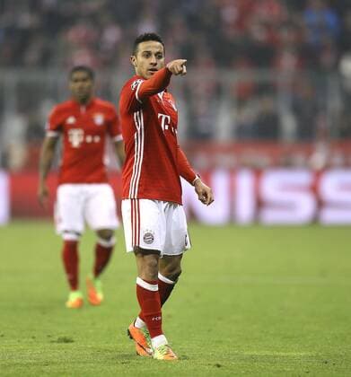 Foto:Torschütze Thiago Bayern Fussball - Championsleague am Mi. 15.02.2017 Achtelfinale, Bayern München - Arsenal London 5 - 1