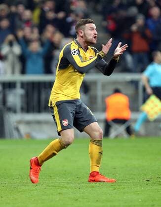 FC Bayern München - FC Arsenal London Deutschland, München, 15.02.2017, Fussball, UEFA Champions League, Saison 2016 2017, Achtelfinale, Hinspiel, FC Bayern München - FC Arsenal London: Shkodran Mustafi (FC Arsenal London).