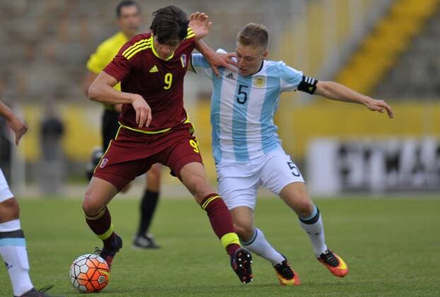 Ronaldo Pena, Santiago Ascacibar - Argentinien vs Venezuela. Torneo Sudamericano Sub 20 - Ecuador 2017. 11 de febrero de 2017. Quito - Ecuador. AgenciaAPI.