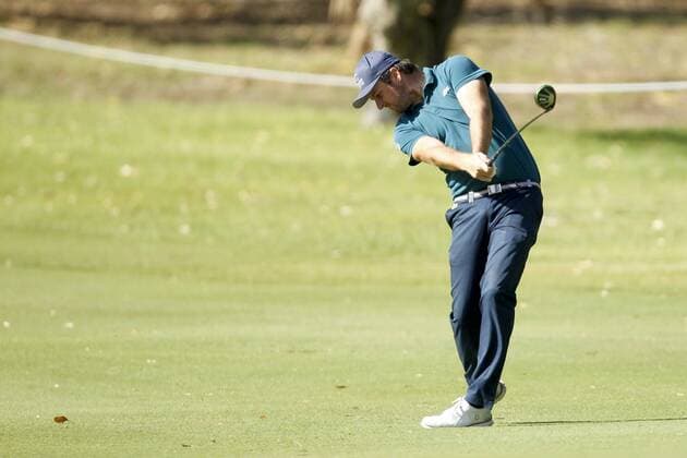 February 16th 2017, Lake Karrinyup Country Club, Perth, Western Australia, Australia; ISPS Handa World Super 6 Perth Golf Tournament Day 1; Damien Perrier (FRA) plays an approach shot on the 11th fairway during the opening round of the ISPS Handa World Super 6 Golf Tournament; xDavidxWoodleyx  ActionPlus11846793