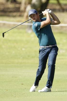 February 16th 2017, Lake Karrinyup Country Club, Perth, Western Australia, Australia; ISPS Handa World Super 6 Perth Golf Tournament Day 1; Damien Perrier (FRA) plays an approach shot on the 11th fairway during the opening round of the ISPS Handa World Super 6 Golf Tournament; xDavidxWoodleyx  ActionPlus11846794