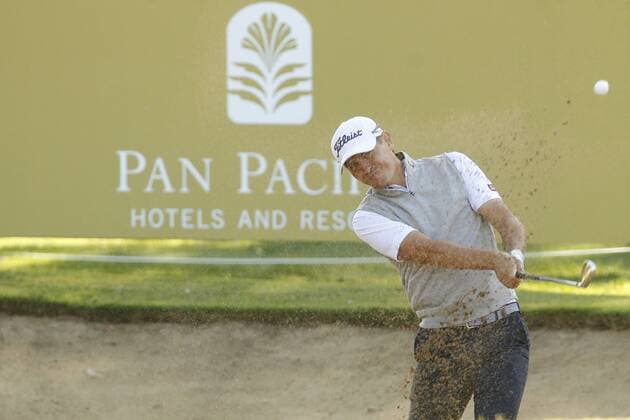 February 16th 2017, Lake Karrinyup Country Club, Perth, Western Australia, Australia; ISPS Handa World Super 6 Perth Golf Tournament Day 1; Jason Scrivener (AUS) hits out of the bunker on the 13th hole during the opening round of the ISPS Handa World Super 6 Golf Tournament; xDavidxWoodleyx  ActionPlus11846801