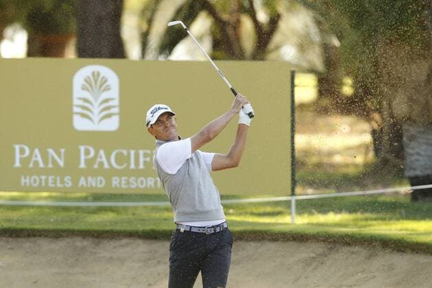 February 16th 2017, Lake Karrinyup Country Club, Perth, Western Australia, Australia; ISPS Handa World Super 6 Perth Golf Tournament Day 1; Jason Scrivener (AUS) hits out of the bunker on the 13th hole during the opening round of the ISPS Handa World Super 6 Golf Tournament; xDavidxWoodleyx  ActionPlus11846803