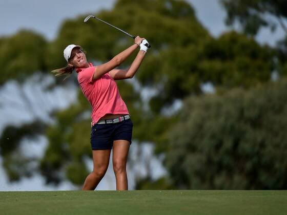 February 16, 2017 - Adelaide, Australia - Perrine Delacour of France on the 11th fairway during round one of the ISPS Handa Women s Australian Open at Royal Adelaide Golf Club on February 16, 2017 in Adelaide, Australia. ISPS Handa Women s Australian Open - Round One  - ZUMAn230 20170216_zaa_n230_085 Copyright: xAndyxAstfalckx