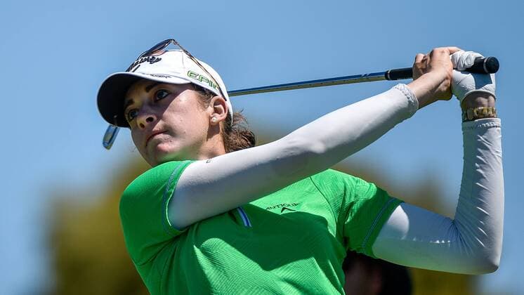 February 16, 2017 - Adelaide, Australia - Kim Kaufman from the USA teeing off the 14th tee during round one of the ISPS Handa Women s Australian Open at Royal Adelaide Golf Club on February 16, 2017 in Adelaide, Australia. ISPS Handa Women s Australian Open - Round One  - ZUMAn230 20170216_zaa_n230_101 Copyright: xAndyxAstfalckx