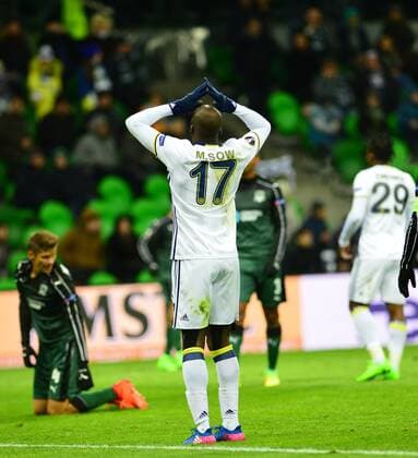 UEFA Europa League match between Krasnodar and Fenerbahce at Krasnodar Stadium in Krasnodar , Russia on February 16 , 2017. Final Score : Krasnodar 1 - Fenerbahce 0 Pictured: Moussa Sow of Fenerbahce . 