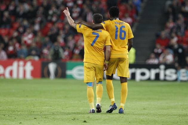 16 02 2017 Bilbao, Spanien - Fussball, Europa League, Athletic Bilbao vs. APOEL Nikosia: Giorgos Efrem  xDAVIDxS.xBUSTAMANTEx xx