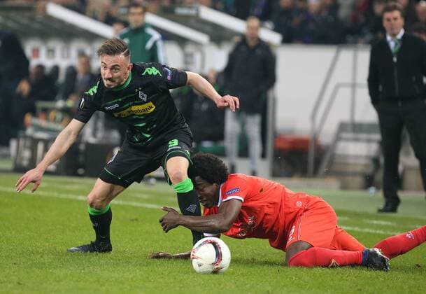 Europa-League : Borussia Mönchengladbach--AC Florenz Josip Drmic (BMG), Carlos Sanchez (ACF). Europa-League : Borussia Mönchengladbach--AC Florenz