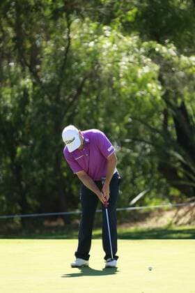 February 17th 2017, Lake Karrinyup Country Club, Perth, Western Australia, Australia; ISPS Handa World Super 6 Perth Golf Tournament Day 2; David Bransdon (AUS) putts on the 16th hole during his round on day 2 xDavidxWoodleyx  ActionPlus11847066