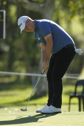February 17th 2017, Lake Karrinyup Country Club, Perth, Western Australia, Australia; ISPS Handa World Super 6 Perth Golf Tournament Day 2; Mark Foster putts on the first hole during his round on day 2 xDavidxWoodleyx  ActionPlus11847072