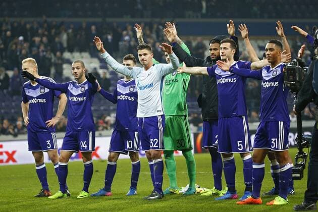 Rsc Anderlecht celebrates FOOTBALL : RSC Anderlecht vs Zenith St. Petersbourg - UEFA Europa League - UEFA Europa League - 16 02 2017 PhotoNews Panoramic  687875959