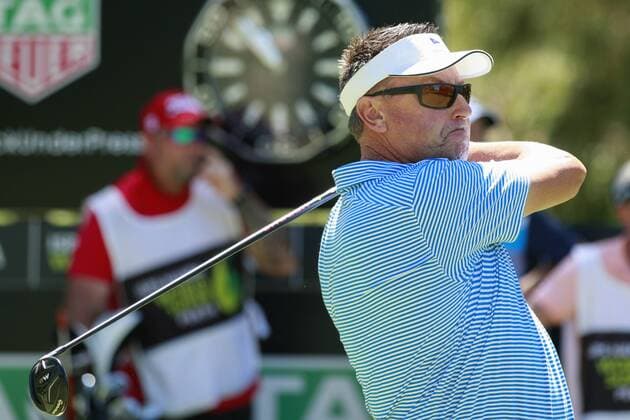 February 18th 2017, Lake Karrinyup Country Club, Perth, Western Australia, Australia; ISPS Handa World Super 6 Perth Golf Tournament Day 3 Robert Allenby (AUS) drives off the 2nd tee during his round on day 3 xDavidxWoodleyx  ActionPlus11847396