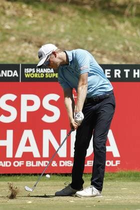 February 18th 2017, Lake Karrinyup Country Club, Perth, Western Australia, Australia; ISPS Handa World Super 6 Perth Golf Tournament Day 3 Ben Eccles (AUS) drives off on the par 3 5th hole during his round on day 3 xDavidxWoodleyx  ActionPlus11847416