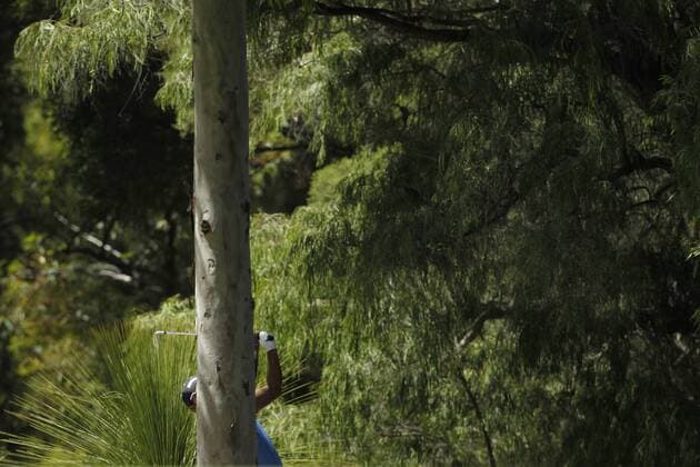 February 18th 2017, Lake Karrinyup Country Club, Perth, Western Australia, Australia; ISPS Handa World Super 6 Perth Golf Tournament Day 3 SS.P Chawrasia (IND) plays out of the rough on the 4th fairway during his round on day 3 xDavidxWoodleyx  ActionPlus11847404
