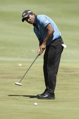 February 18th 2017, Lake Karrinyup Country Club, Perth, Western Australia, Australia; ISPS Handa World Super 6 Perth Golf Tournament Day 3 SS.P Chawrasia (IND) putts on the par 3 5th hole during his round on day 3 xDavidxWoodleyx  ActionPlus11847406