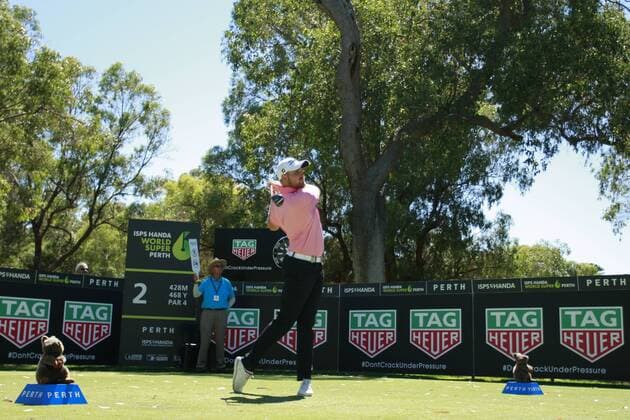 February 18th 2017, Lake Karrinyup Country Club, Perth, Western Australia, Australia; ISPS Handa World Super 6 Perth Golf Tournament Day 3 Jake Higginbottom (AUS) drives off the 2nd tee during his round on day 3 xDavidxWoodleyx  ActionPlus11847431