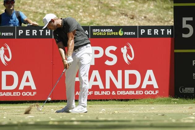 February 18th 2017, Lake Karrinyup Country Club, Perth, Western Australia, Australia; ISPS Handa World Super 6 Perth Golf Tournament Day 3 Jordan Smith (ENG) drives off the par 3 5th during his round on day 3 xDavidxWoodleyx  ActionPlus11847464