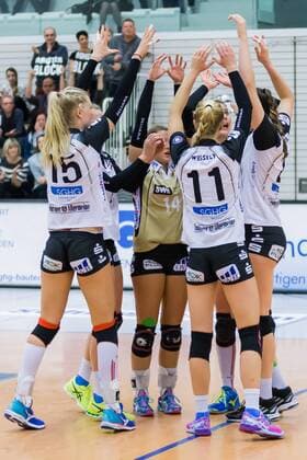Teamkreis, Mannschaftskreis, Ansprache, Motivation SWE, Schwarz-Weiß Erfurt, Volleyball, Volleyball-Bundesliga Frauen, Schwarz-Weiß Erfurt - Rote Raben Vilsbiburg, xprx