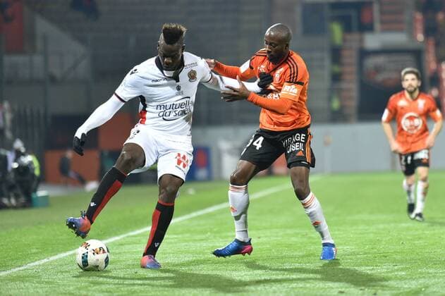 Balotelli Mario (Nice) - Koffi Erwin (FC Lorient) FOOTBALL : Lorient vs Nice - Ligue 1 - 18 02 2017 Panoramic 92 