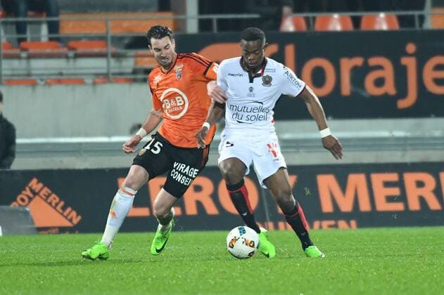 Peybernes Mathieu (FC Lorient) - SERI Mickael (Nice) FOOTBALL : Lorient vs Nice - Ligue 1 - 18 02 2017 Panoramic 92 