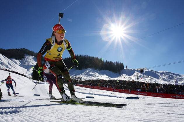 BIATHLON - IBU World Championships Hochfilzen HOCHFILZEN,AUSTRIA,19.FEB.17 - BIATHLON - IBU World Championships, 12.5km mass start, ladies. Image shows Laura Dahlmeier (GER). GEPAxpictures xMathiasxMandl