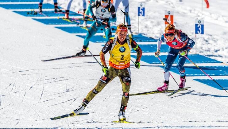 19.02.2017, Biathlonarena, Hochfilzen, AUT, IBU Weltmeisterschaften Biathlon, Hochfilzen 2017, Massenstart Damen, im Bild Marie Dorin Habert (FRA), Laura Dahlmeier (GER), Gabriela Koukalova (CZE) Marie Dorin Habert of France Laura Dahlmeier of Germany Gabriela Koukalova of Czech Republic during Womens Masstart of the IBU Biathlon World Championships at the Biathlonarena in Hochfilzen, Austria on 2017 02 19. Hochfilzen  EP_fei  