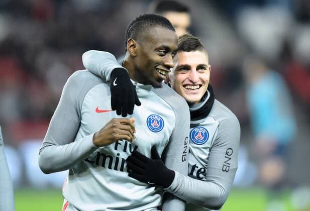 Fußball, Paris St. Germain - FC Toulouse Blaise Matuidi ( PSG ) - Marco Verrati ( PSG ) FOOTBALL : Paris Saint Germain vs Toulouse FC - Ligue 1 - Paris - 19 02 2017 FedericoPestellini 
