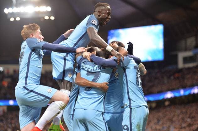 03 Bacary Sagna (mc) - 17 Kevin De Bruyne (mc) - JOIE FOOTBALL : Manchester City vs AS Monaco - Champions League - 21 02 2017 AnthonyBIBARD FEP Panoramic 