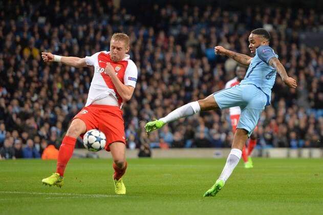Bilder des Tages - SPORT 07 Raheem Sterling (mc) - 25 KAMIL GLIK (mon) FOOTBALL : Manchester City vs Monaco - Champions League - 21 02 2017 AnthonyBIBARD FEP 