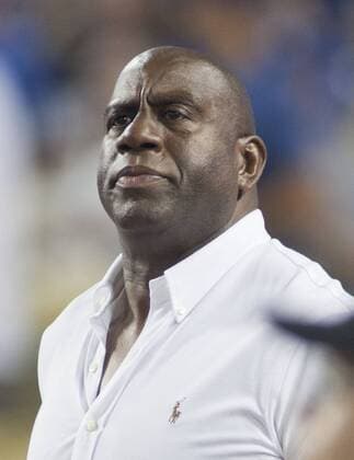 February 21, 2017 - Los Angeles, CALIFORNIA, UNITED STATES OF AMERICA - Earvin Magic Johnson becomes President of Basketball Operations of the Lakers Tuesday February 21, 2017, replacing Mitch Kupchak. FILE PHOTO: Earvin Magic Johnson of the Los Angeles Dodgers during their game with the San Francisco Giants on Tuesday September 20, 2016 at Dodger Stadium in Los Angeles, California. JAVIER ROJAS PI Magic Johnson becomes President of Basketball Operations of the Lakers - ZUMAp124 20170221_zaa_p124_001 Copyright: xJavierxRojas Pix