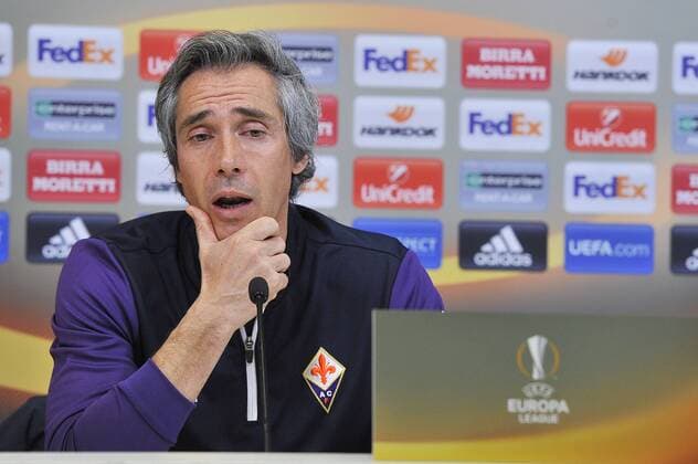 Italy: ACF Fiorentina press conference PK Pressekonferenz A.c.f. Fiorentina s head coach Paulo Sousa during the press conference at the Artemio Franchi Stadium on the eve of the UEFA Europa League Round of 32 - 2nd leg soccer match against Borussia Mönchengladbach.  GiacomoxMorinix xPacificxPress