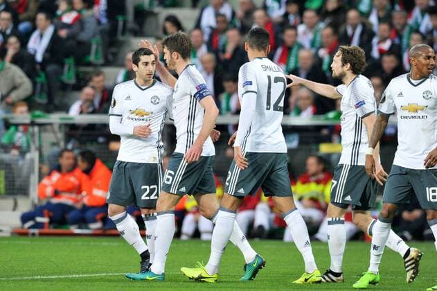 22 Henrikh Mkhitaryan (man) - 17 Daley Blind (man) - FOOTBALL : AS Saint Etienne vs Manchester United ManU - Europa League - 22 02 2017 FEP Panoramic 