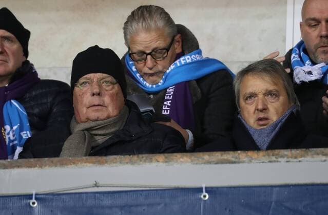 Anderlecht chairman Roger Vanden Stock and Anderlecht s manager Herman Van Holsbeeck pictured during a game between Russian team FC Zenit and Belgian soccer team RSC Anderlecht, return leg of the 1 16 finals of the Europa League competition, Thursday 23 February 2017, in Saint Petersburg, Russia. Anderlecht won 2-0 the first leg. VIRGINIExLEFOUR  x05053346x