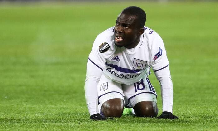 Anderlecht s Frank Acheampong looks dejected during a game between Russian team FC Zenit and Belgian soccer team RSC Anderlecht, return leg of the 1 16 finals of the Europa League competition, Thursday 23 February 2017, in Saint Petersburg, Russia. Anderlecht won 2-0 the first leg. VIRGINIExLEFOUR  x05053349x